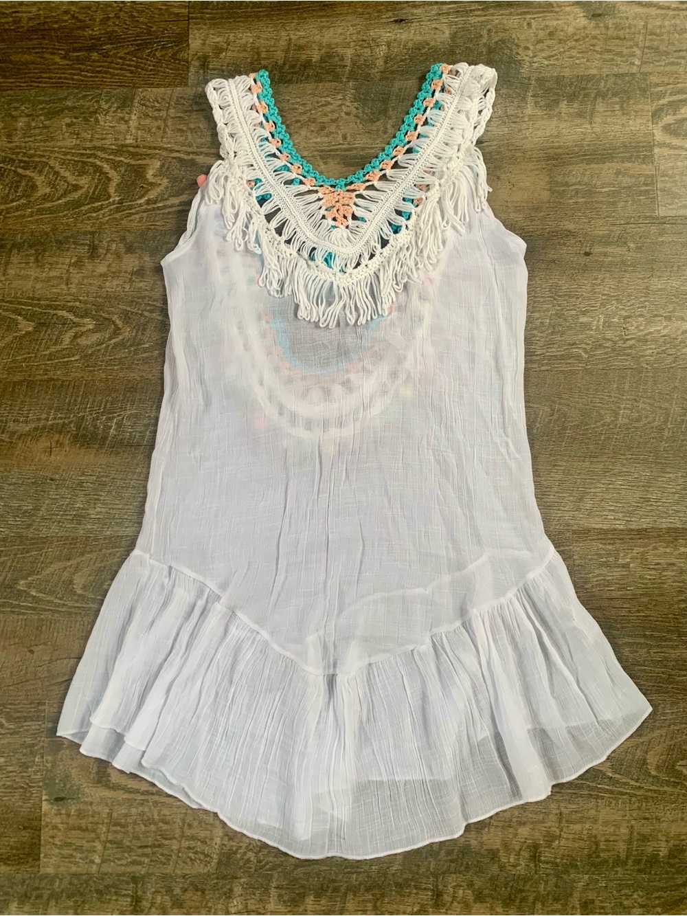 Crochet Boho Sleeveless Beach Cover-up or Dress